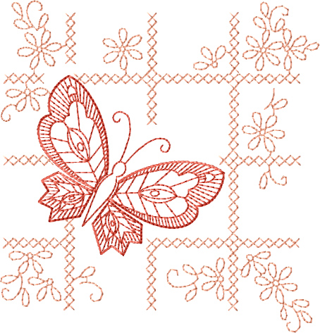 Butterfly Motif Free Embroidery Design